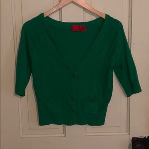 Cropped Kelly Green Cardigan